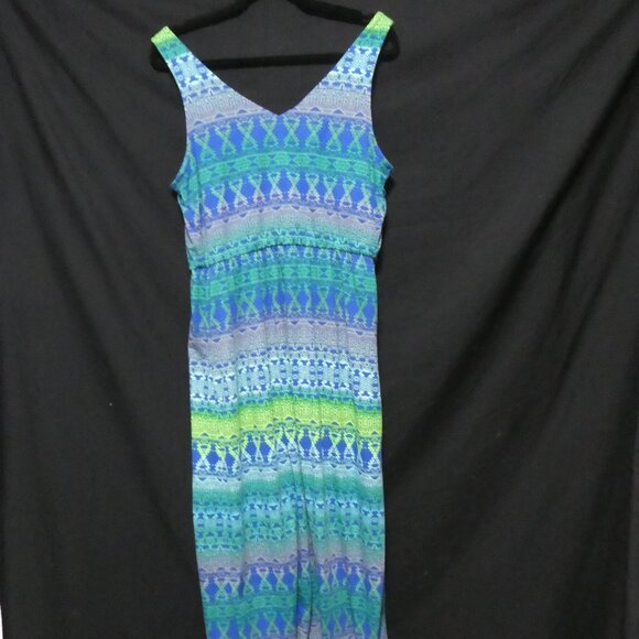 FADED GLORY | large 12 - 14 | Sleeveless Colorful Maxi Summer Dress - Picture 2 of 14